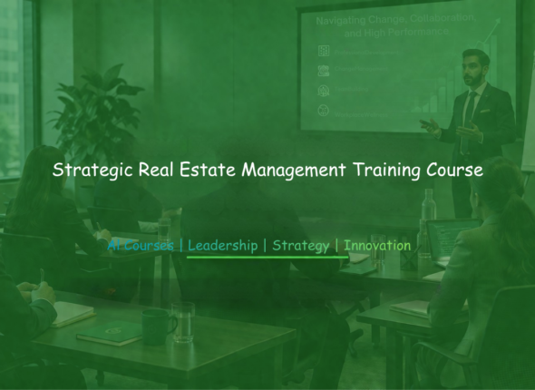 Strategic real estate management training workshop featuring professionals attending a leadership-focused property management presentation.