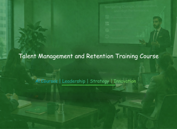 Corporate professionals attending a talent management and retention training session focused on employee development and retention strategies.